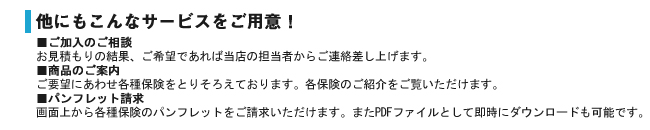 ���ɂ�����ȃT�[�r�X�����p�ӁI